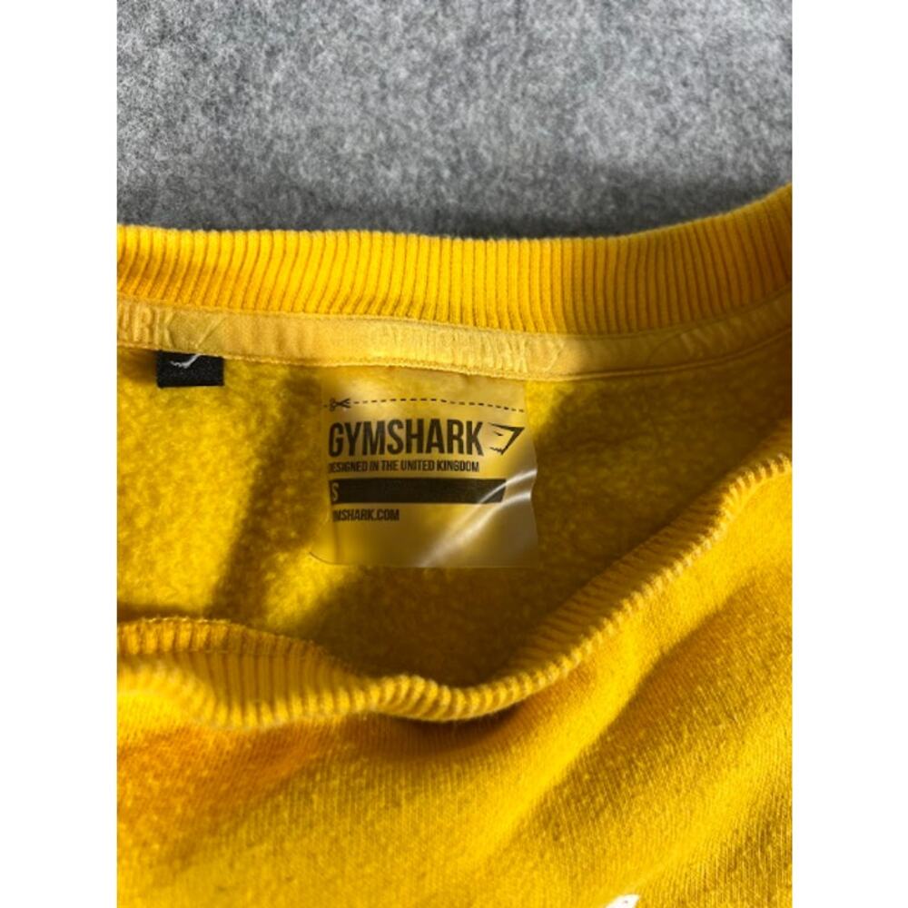 Gymshark Fitness Crop Crewneck Sweatshirt Womens Small Yellow Gym Athleisure - Picture 4 of 11
